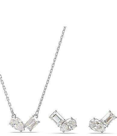 Womens Mesmera Rhodium-Plated & Swarovski Crystal Necklace & Earrings Set Product Image