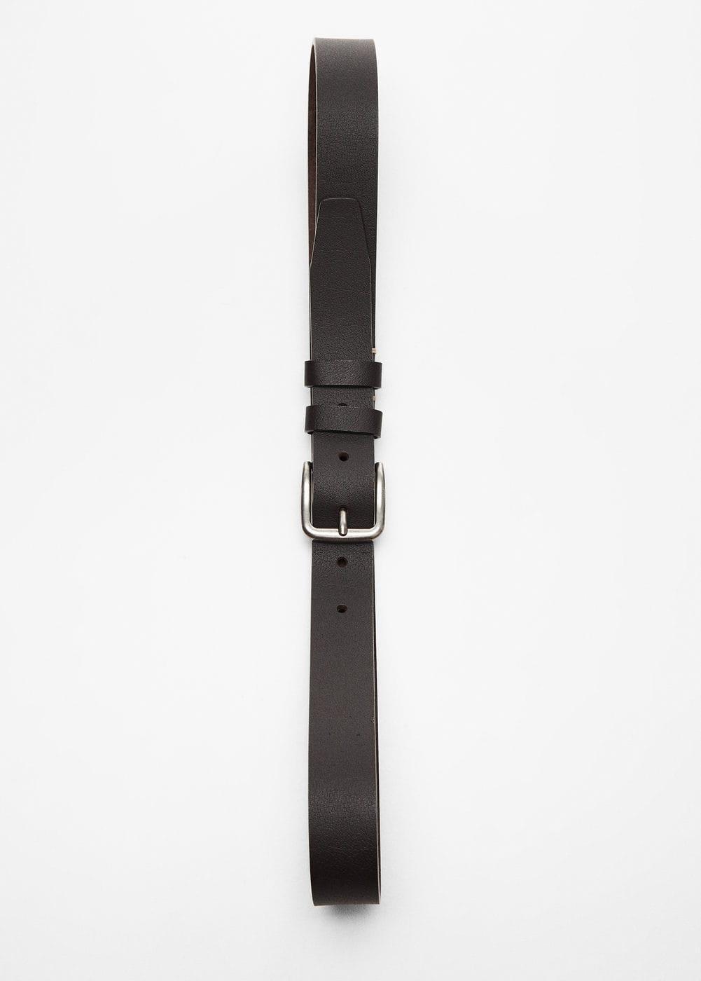 MANGO MAN - Buckle leather belt brownMen Product Image