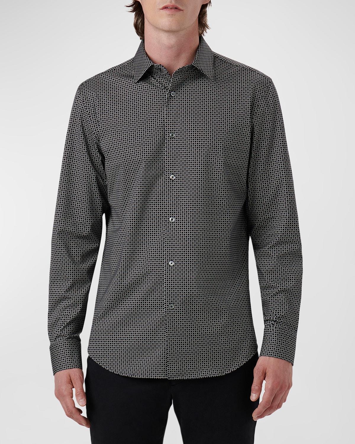 Mens James Micro-Geometric OoohCotton Sport Shirt Product Image