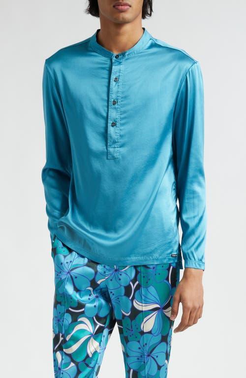 TOM FORD Henley Stretch Silk Pajama Shirt Product Image