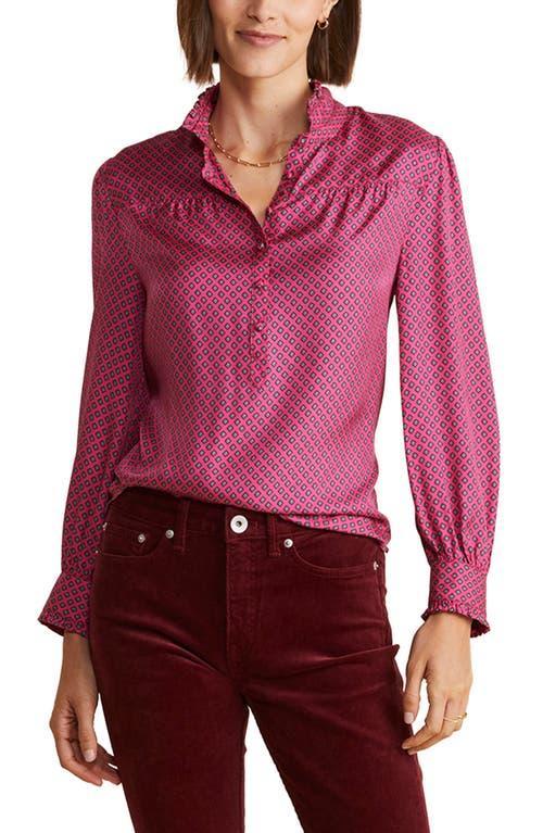 Womens Printed Twill Button-Front Shirt Product Image