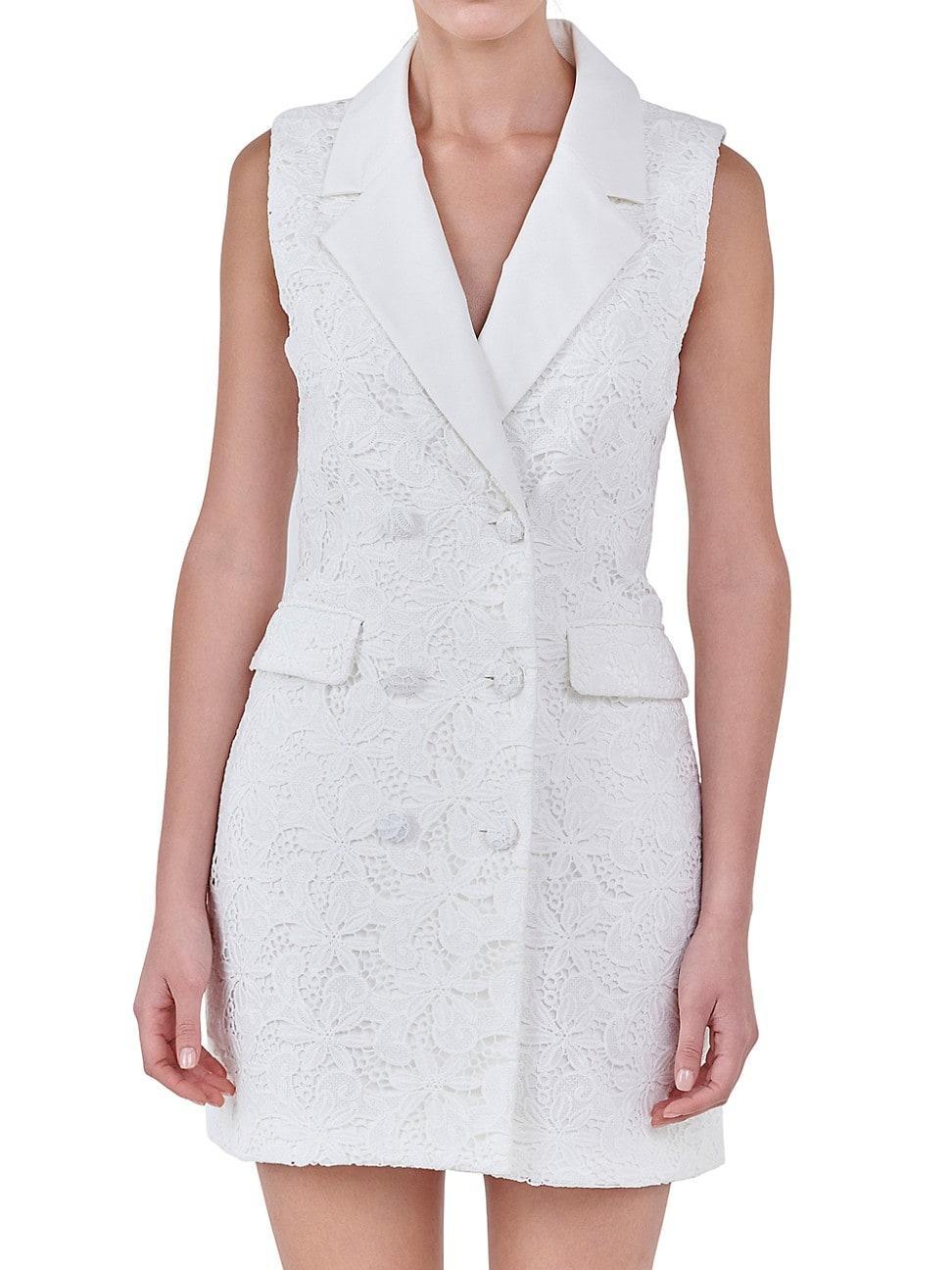 Womens Laced Sleeveless Blazer Mini Dress Product Image