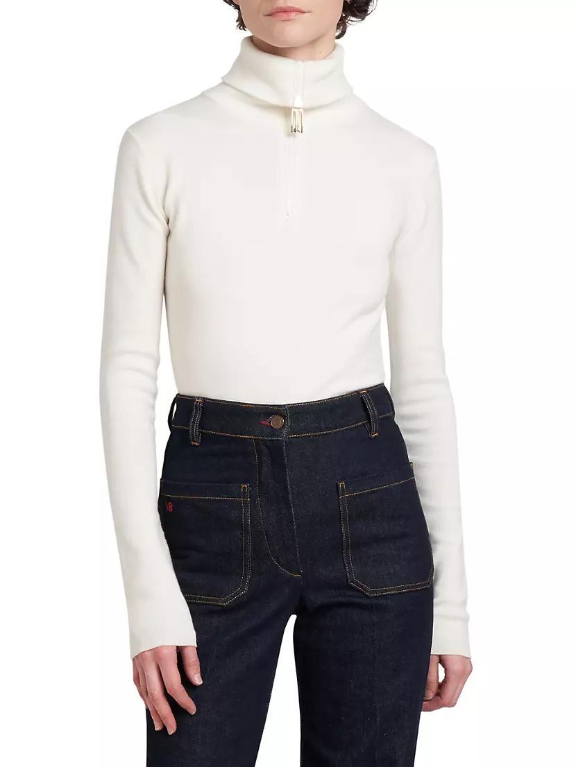 Womens Merino Wool Zip Turtleneck Product Image