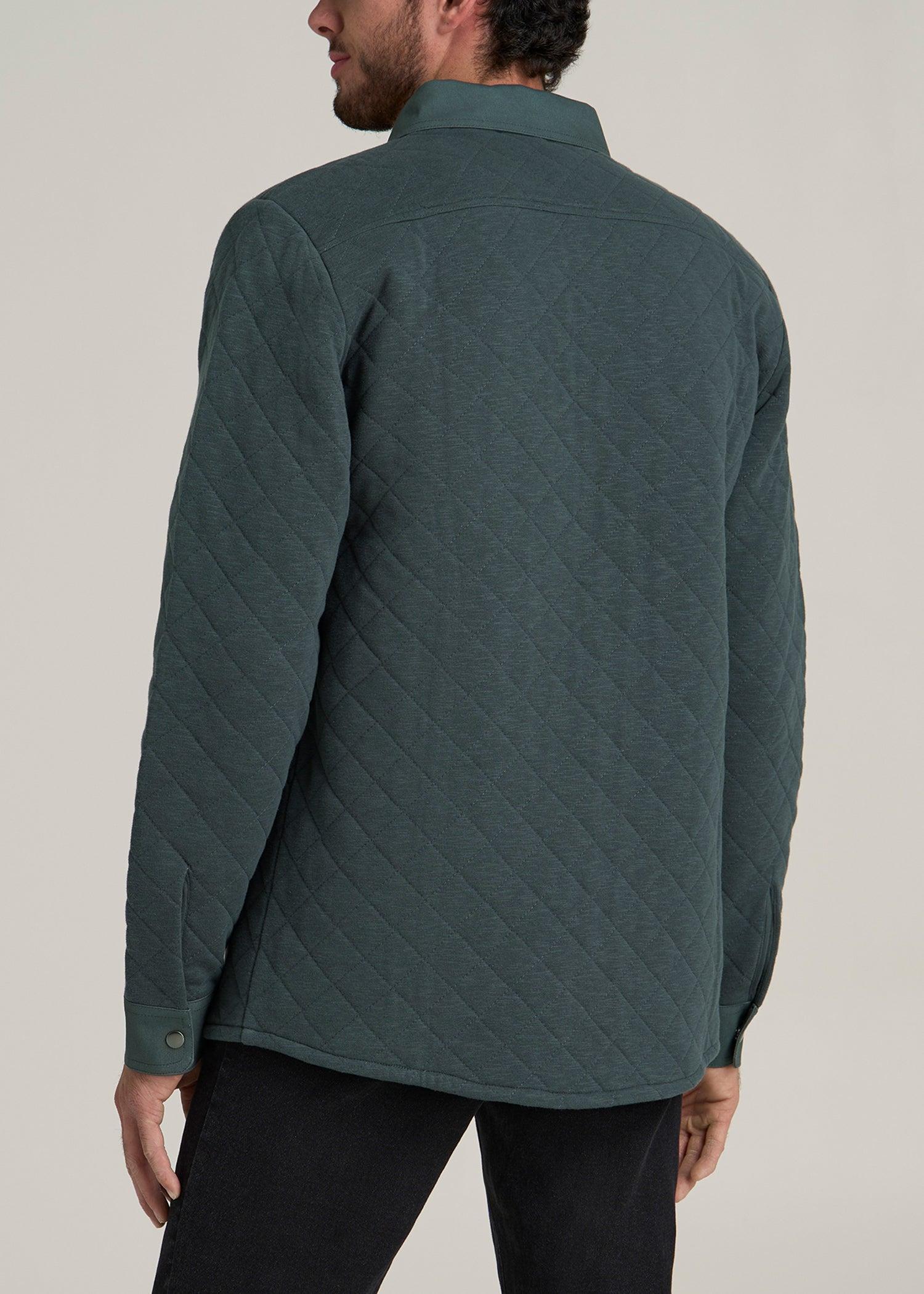 Quilted Shacket for Tall Men in Soft Green Male Product Image