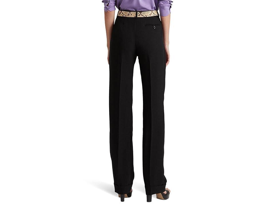 Lauren Ralph Lauren Petite Pleated Sable Crepe Pants Women's Clothing Product Image