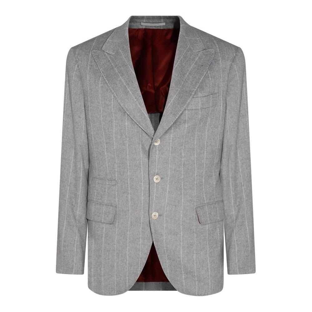 Single Breasted Tailored Blazer In Grey Product Image