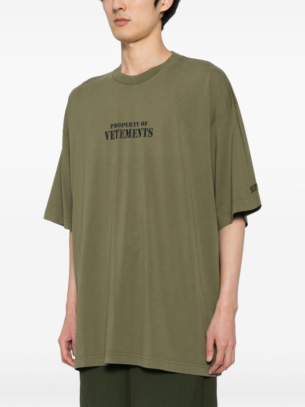 Green 'property Of ' T-shirt In Khaki Product Image