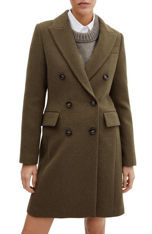 Mango Womens Wool Double-Breasted Coat Product Image