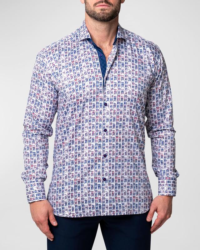 Maceoo Einstein Spif Blue Button-Up Shirt Product Image