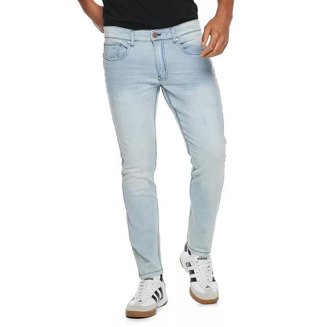 Mens Cultura Washed Super Flex Skinny Jeans Blue Product Image