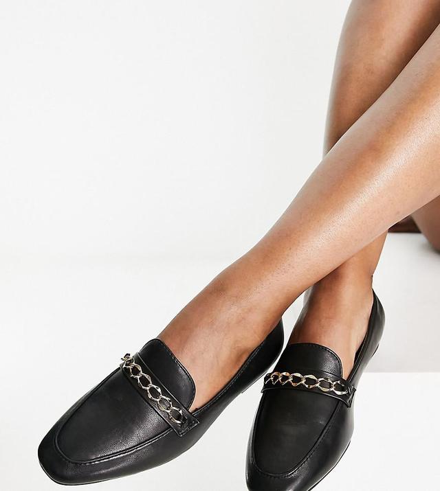 ASOS DESIGN Wide Fit Mingle chain loafers Product Image