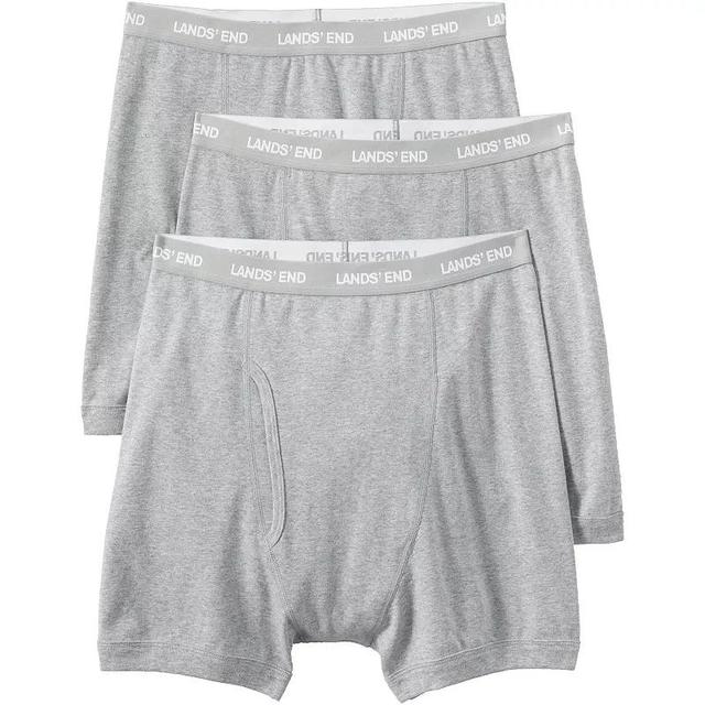 Big & Tall Lands End 3-Pack Knit Boxer Briefs, Mens Dark Grey Product Image