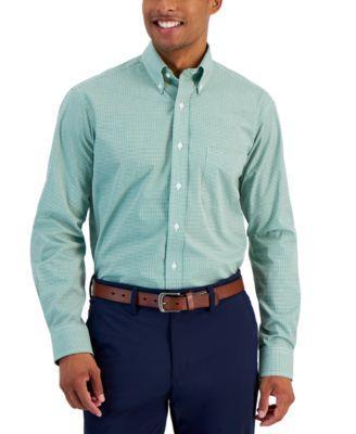 Club Room Mens Regular Fit Mini Gingham Dress Shirt, Created for Macys Product Image