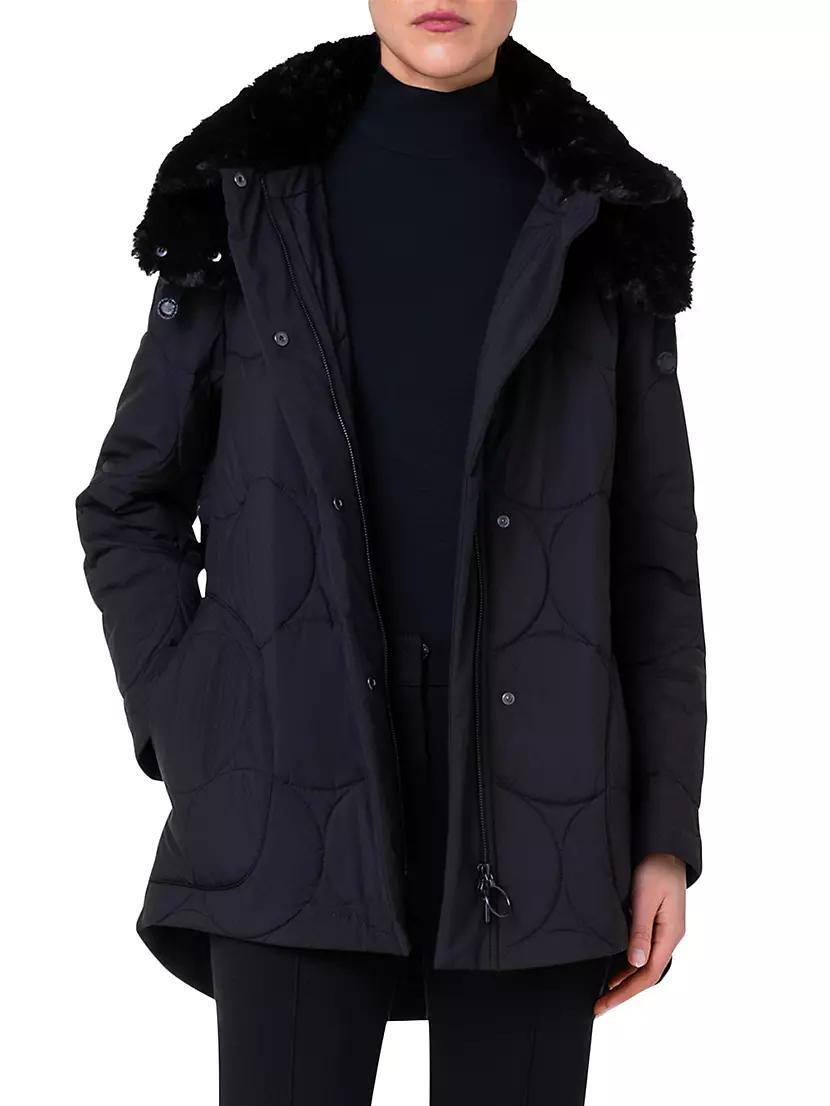 Parka Quilted Faux Fur Coat Product Image