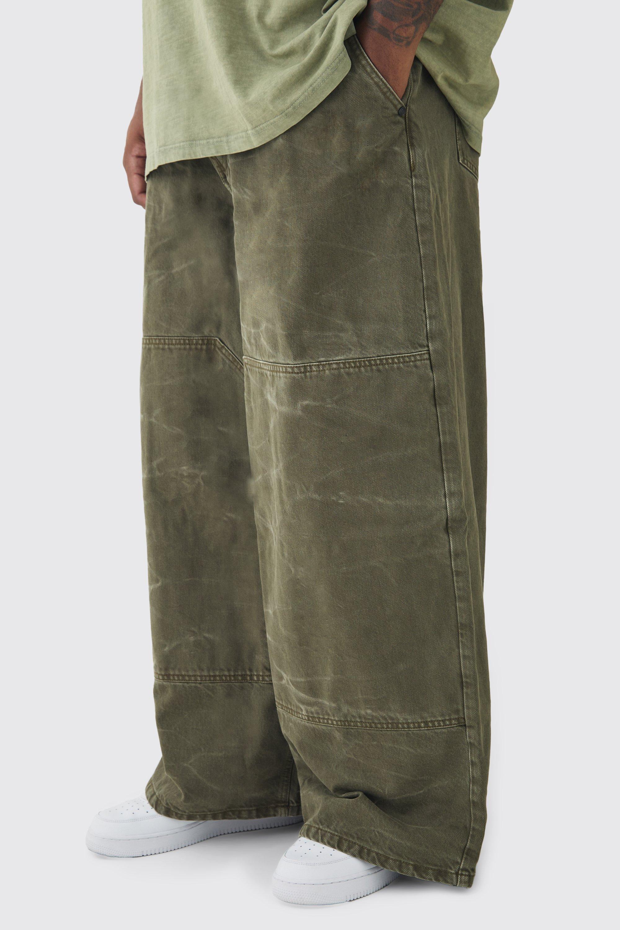 Plus Baggy Fit Acid Wash Carpenter Pants | boohooMAN USA Product Image