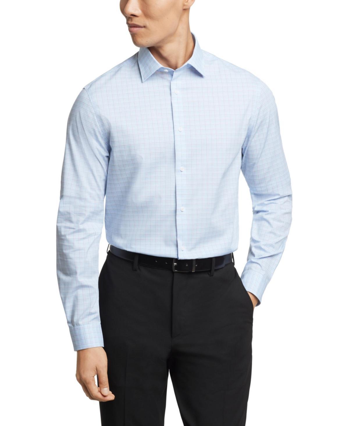 Michael Kors Mens Regular-Fit Comfort Stretch Check Dress Shirt Product Image