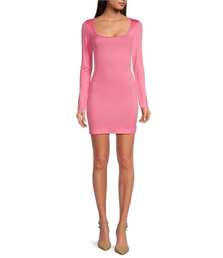 Gianni Bini Mini Icon Knit Scoop Neck Long Sleeve Dress Product Image