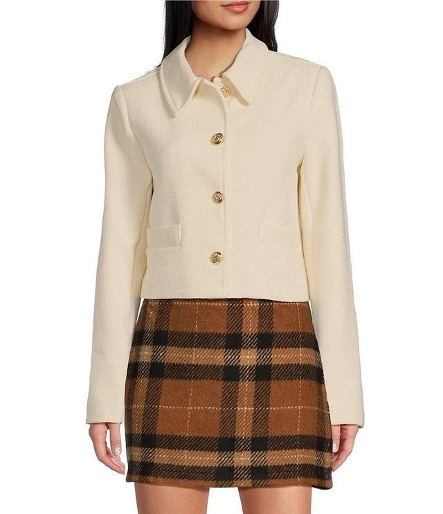 Blu Pepper Long Sleeve Coordinating Boucle Button Jacket Product Image