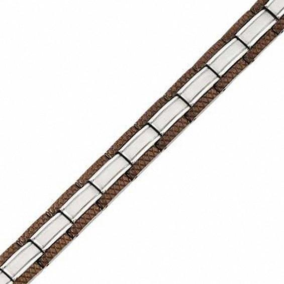 Men's Bracelet in Two-Tone Stainless Steel - 8.75" Product Image