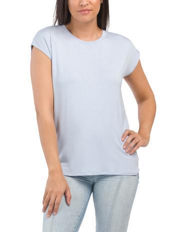 Semi Relaxed Cap Sleeve Top for Women | Spandex/Rayon Product Image