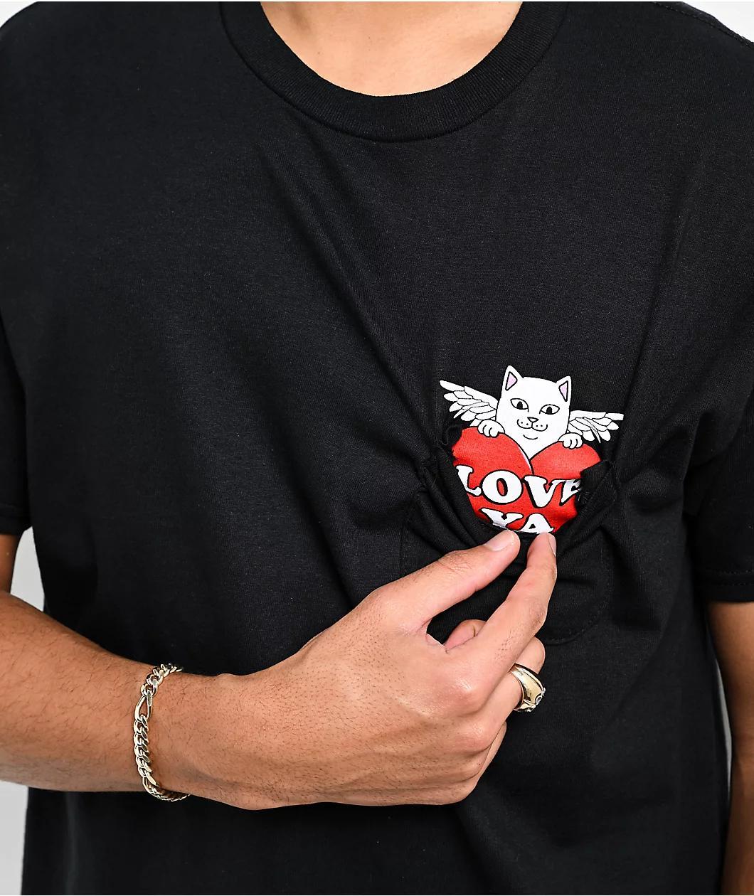 RIPNDIP Love Ya Black Pocket T-Shirt Product Image