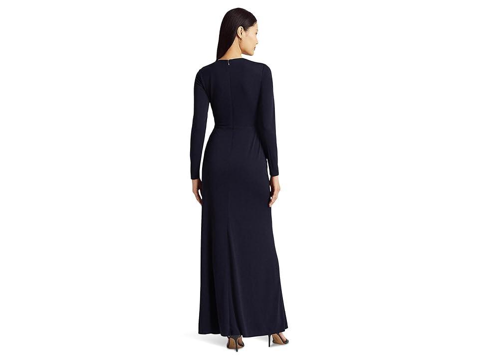 Lauren Ralph Lauren Twist-Front Stretch Jersey Gown (Lighthouse ) Women's Dress Product Image