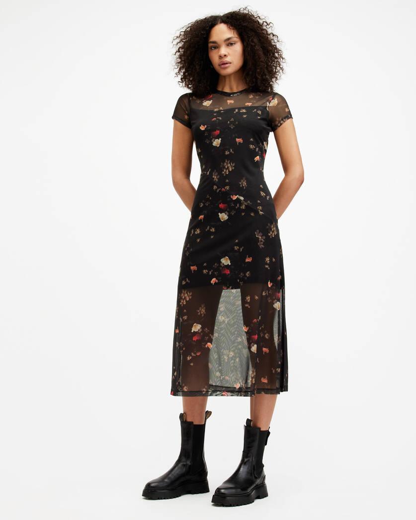 Hanna Short Sleeve Mesh Kora Midi Dress Product Image