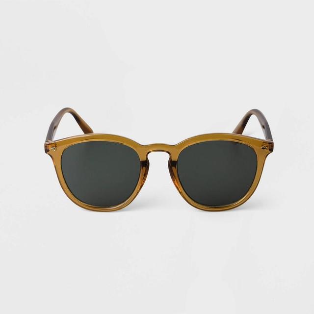 Mens Plastic Round Sunglasses - Goodfellow & Co Olive Green Product Image