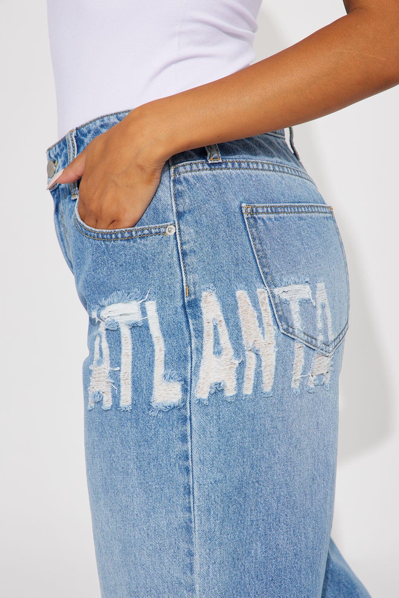 Tall Hometown Honey Atlanta Ripped Baggy Jeans - Medium Wash Product Image