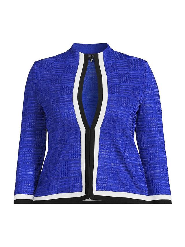 Womens Woven Jacquard Knit Jacket Product Image