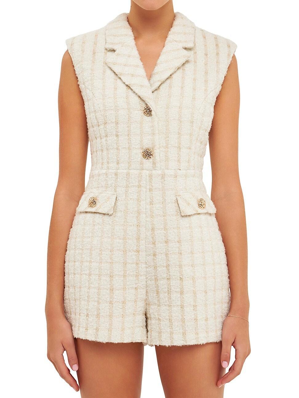 Endless Rose Suited Tweed Romper Product Image