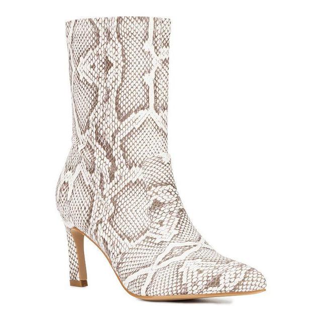 New York & Company Xandra Womens Ankle Boots Ivory Product Image