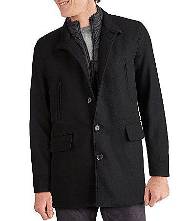 Cole Haan Set-In-Bib WoolTwill Coat Product Image