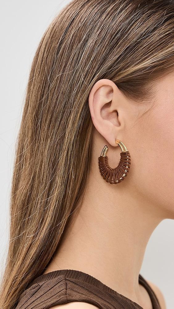 Kenneth Jay Lane Leather Wrapped Hoop Earrings | Shopbop Product Image