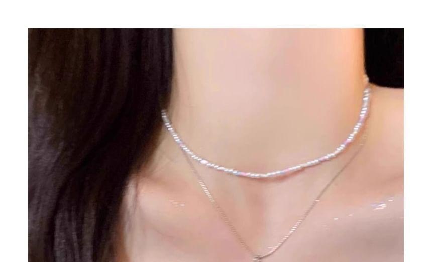 Set:  Star Pendant Alloy Choker + Faux Pearl Choker Product Image