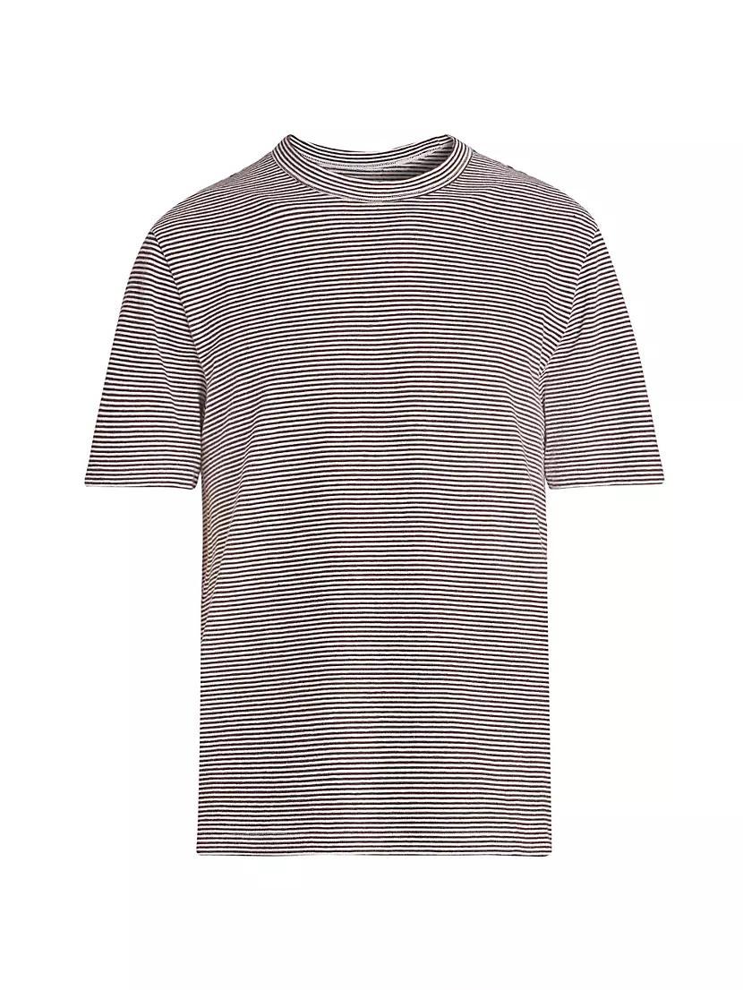 Striped Cotton & Linen T-Shirt Product Image