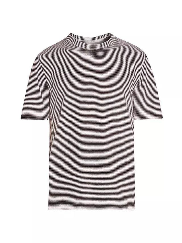 Striped Cotton & Linen T-Shirt Product Image