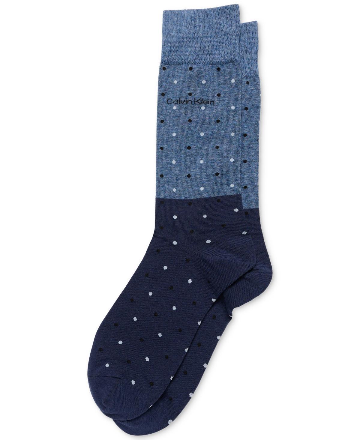 Men's Flat Knit Crew Length Patterned Dress Socks Product Image