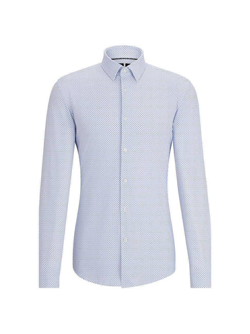 Mens Slim-Fit Shirt in Printed Performance-Stretch Fabric Product Image