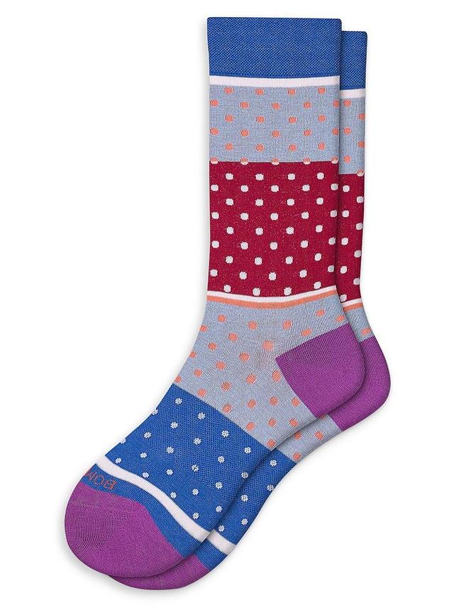 Womens Lightweight Polka Dot Blocked Calf Socks Product Image