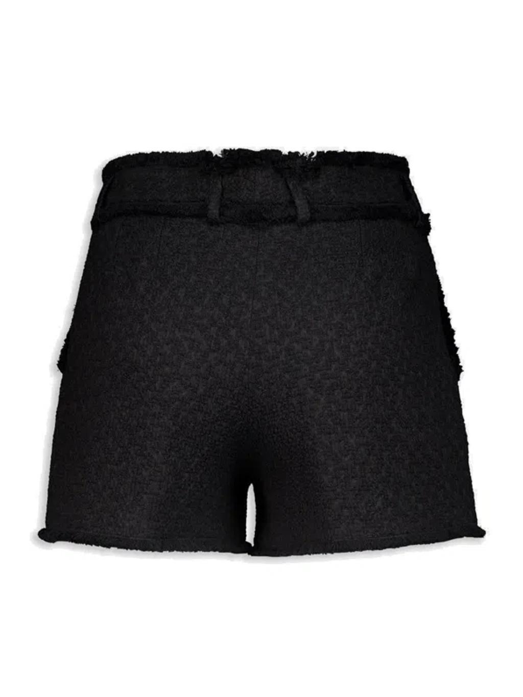 DOLCE & GABBANA Raschel Tweed Shorts In Black Product Image