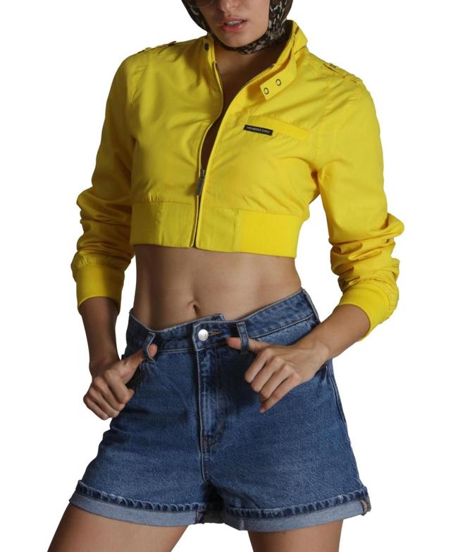 Members Only Womens Mini Cropped Racer Jacket Product Image