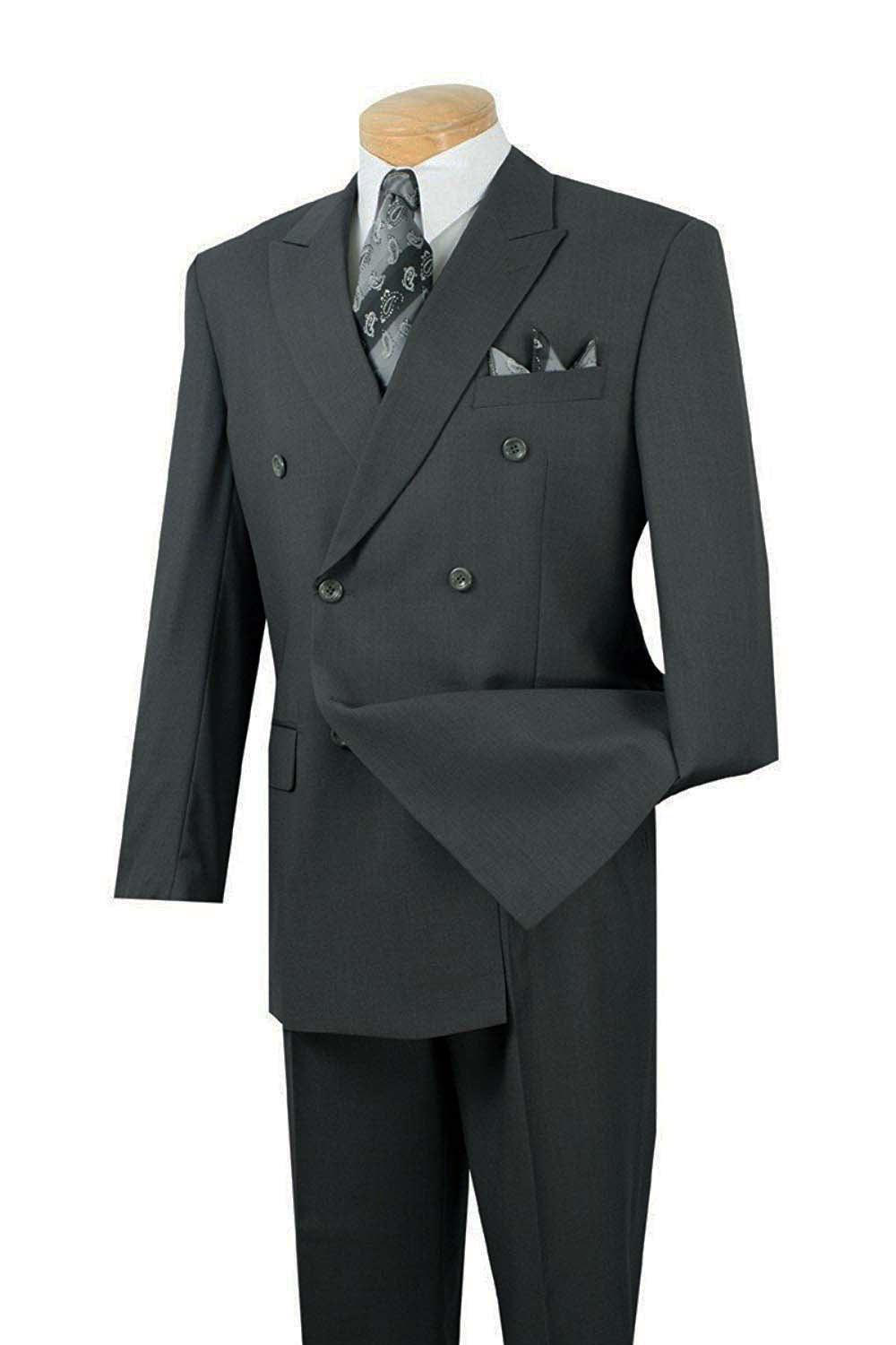 Atlantis Collection - Charcoal Regular Fit Double Breasted 2 Piece Suit Product Image