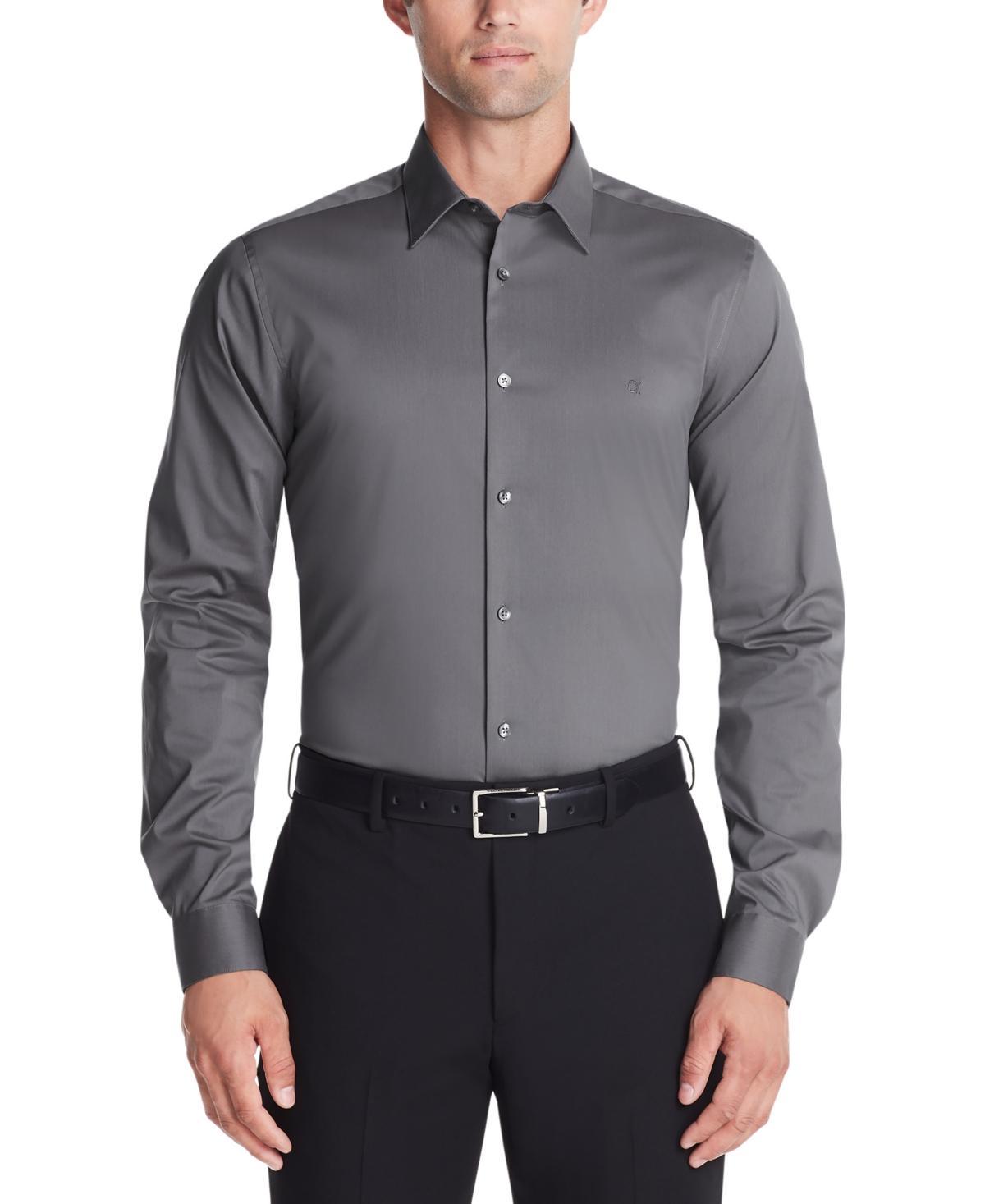 Calvin Klein Mens Slim-Fit Stretch Dress Shirt, Online Exclusive Created for Macys Product Image