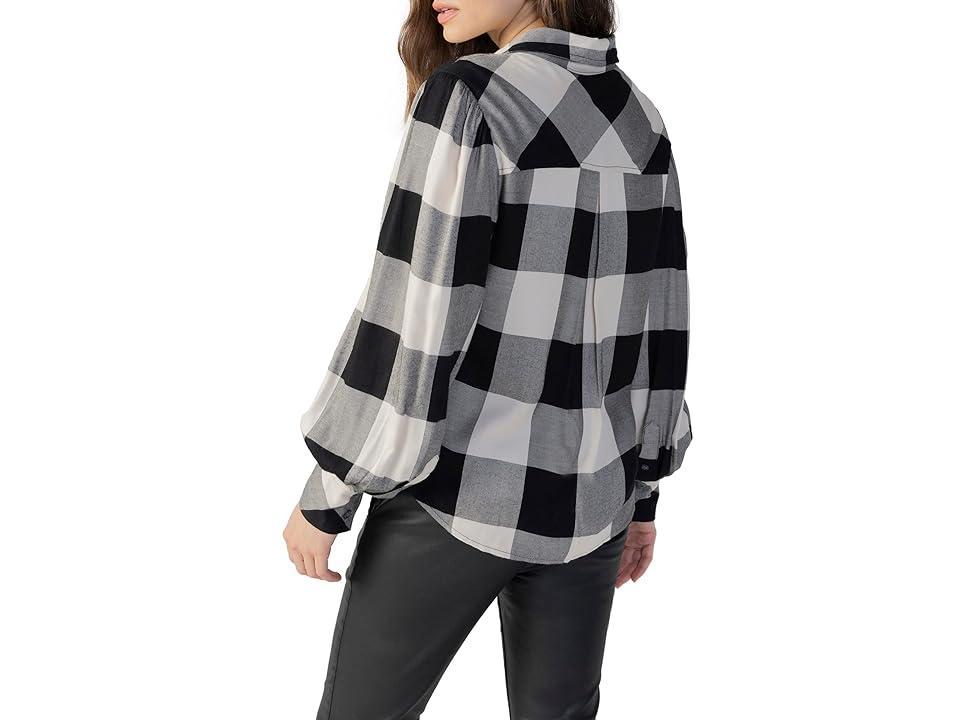 Sanctuary Full Sleeve Plaid Shirt (Toasted Marshmellow Check) Women's Clothing Product Image