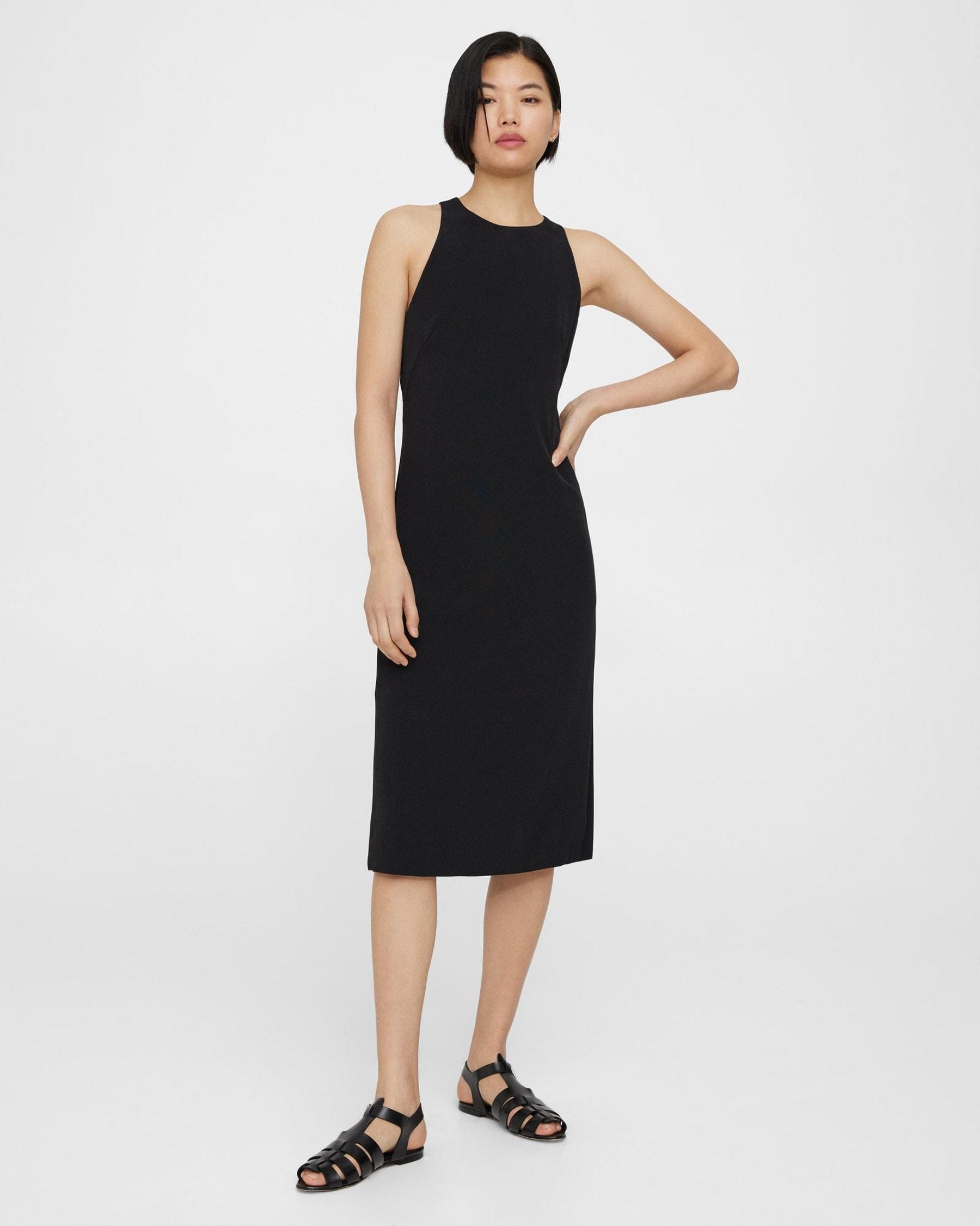 Cross-Back Sheath Dress in Viscose Product Image