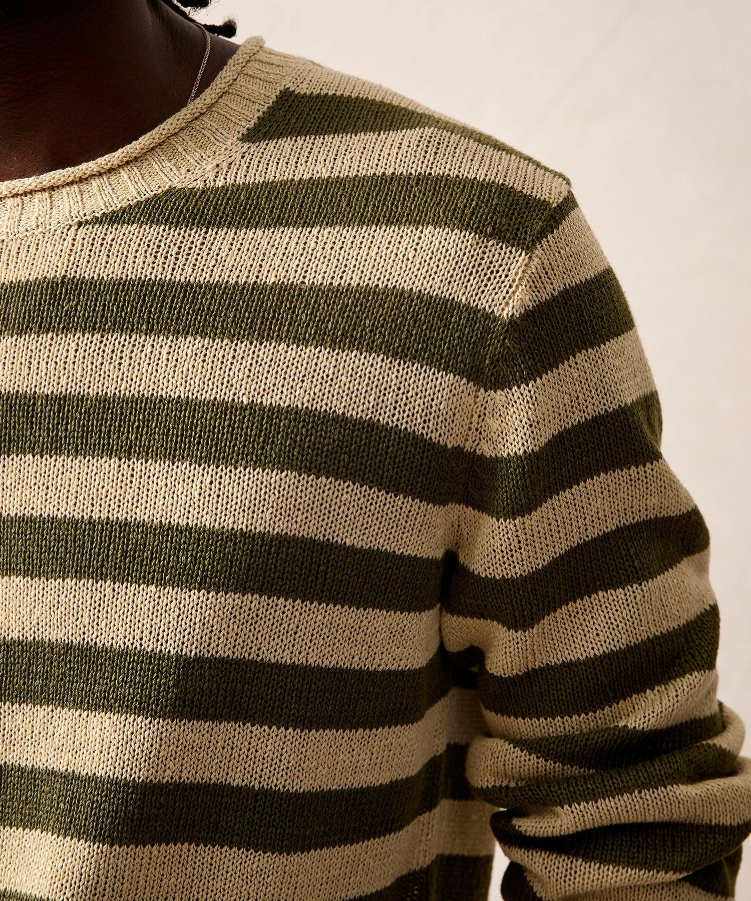 Linen Striped Crewneck Product Image