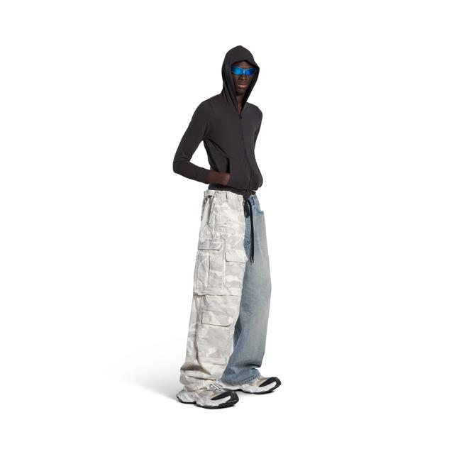 Grayscale Camo Hybrid Baggy Pants in Light Blue Product Image