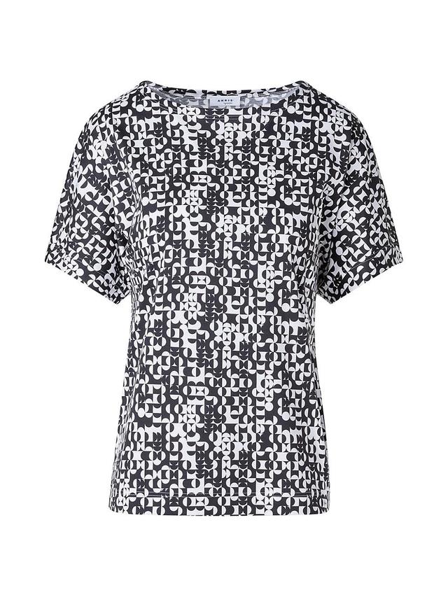 Womens Geometric Cotton Short-Sleeve Top Product Image