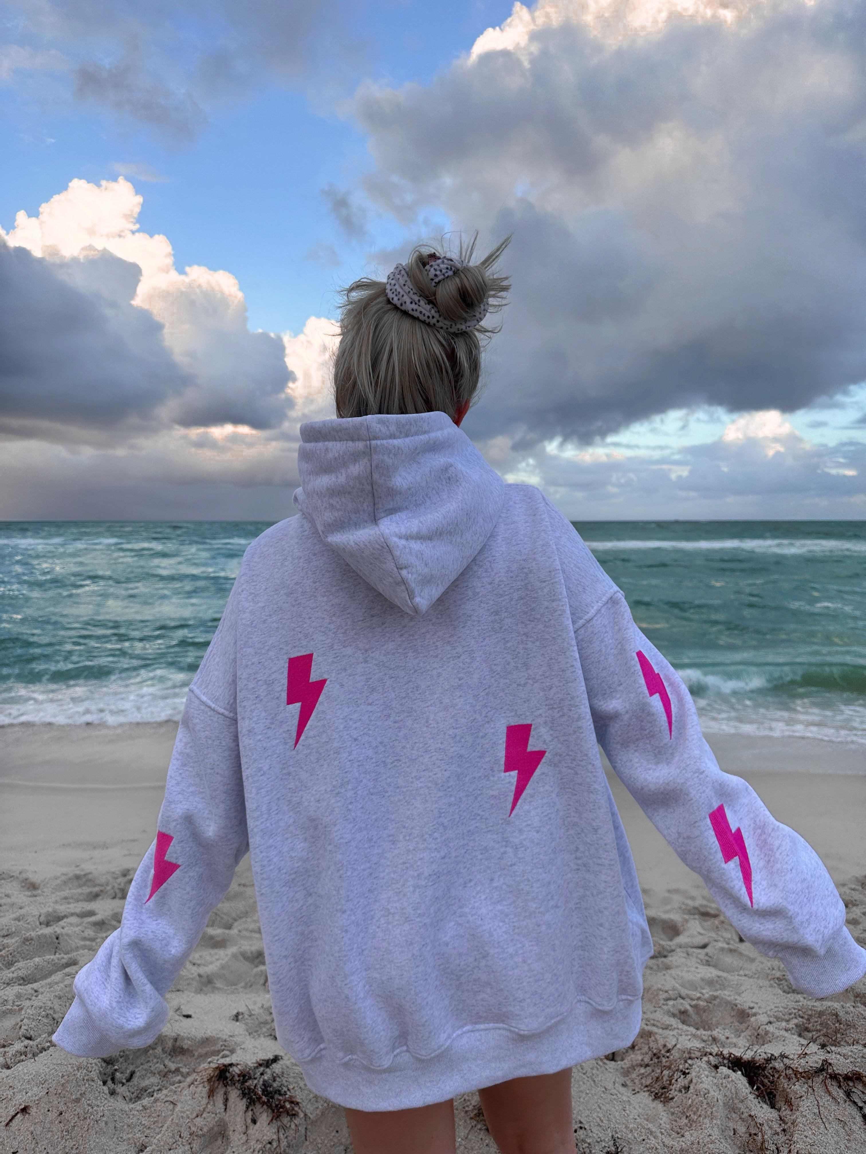 Embroider Lightning Bolt Hoodie Product Image